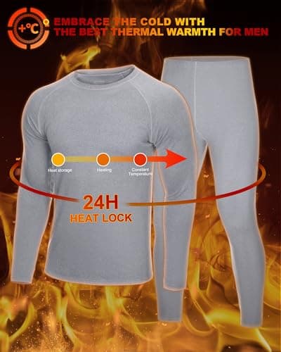 Roadbox Men's Thermal Underwear Set, Fleece Lined Base Layer Long Johns — view 3