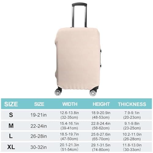 Highdi 19-32 Inch Suitcase Cover, Various Solid Color Travel Suitcase Covers, Anti-Scratch Suitcase Covers Protectors, Elastic Luggage Covers for Travel, Business (Beige,S) — view 4