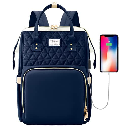 VSNOON Laptop Backpack for Women, 15.6 Inch Travel Backpack Wide Open