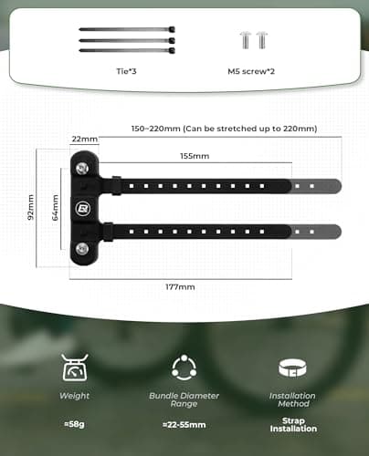 ROCKBROS Bike Bottle Holder Adapter with 155-220mm Adjustable Strap — view 5
