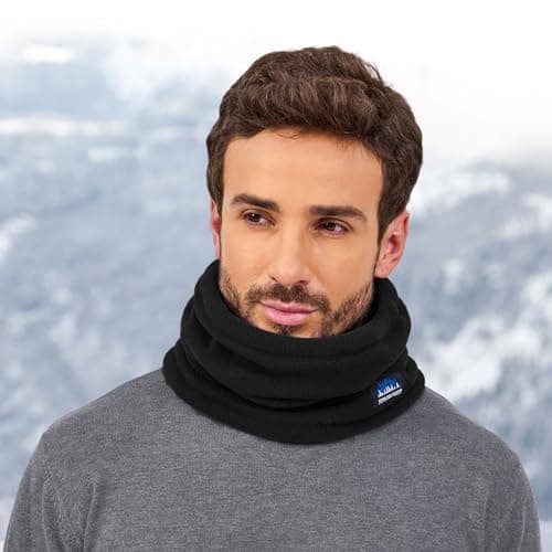 Eoslya Winter Neck Warmer - Thermal Mens Snood Scarf, Polar Fleece Lined Warm Neck Scarf, Neck Gaiters Face Warmer Gifts for Men/Him/Dad/Husband Skiing Motorbike Motorcycle Cycling Running UK — view 6