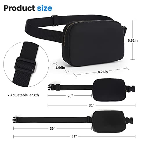 Invool Bum Bag for Women Men, Fanny Pack with Adjustable Straps Crossbody Fashion Waist Pack, Running Belt Bag for Travel Workout Cycling Hiking — view 2