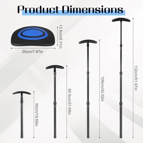 Golf Travel Bag Support Rod, Anti-impact Support Cover, Aluminum Alloy Height Adjustable 4 Telescopic Pole, Portable Golf Club Bag Stiff Arm Support Protector Accessory, Support Stick Pole System — view 4