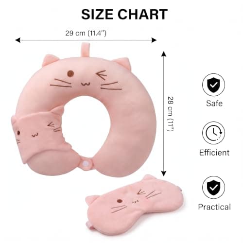 Lyyixbix 2 Pcs Kids Travel Pillow, 28 × 29cm Memory Foam Kids Travel Pillow — view 2