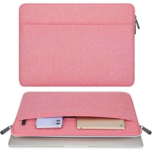 HEDUGO Laptop Sleeve Case with Accessory Pocket Padded Computer Carrying Pouch 15 to 16 inches Compatible with MacBook Air/Pro Protective Laptop Cover for 15”-16” Chromebook/Notebook/Tablet, Pink — view 2