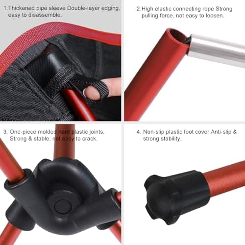 SOPPY Ultralight Camping Chair for Backpacking and Fishing, Red — view 5