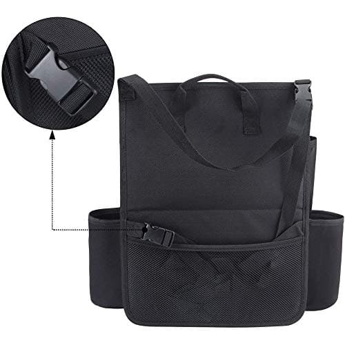 Luxja Front Car Seat Organiser, Car Seat Storage Bag, Black — view 4