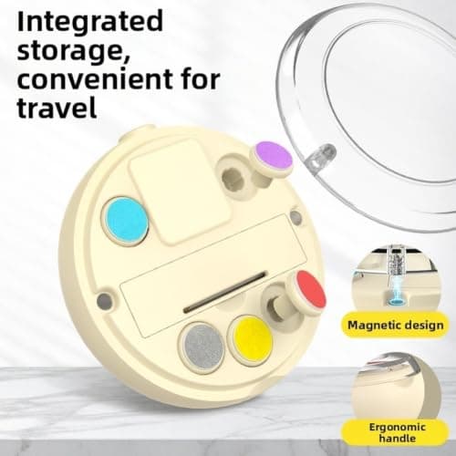Baby Electric Nail Trimmer Set Low Noise with 5 Grinding Heads Safe Newborn Care Kit Beige — view 4