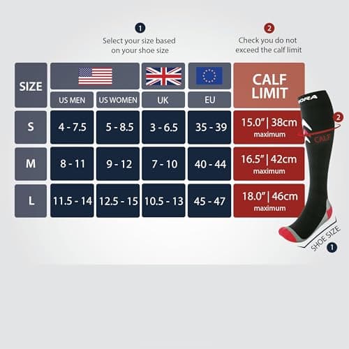 Compression Socks for Men and Women (Pair) (Cushioned) (Black) (Large) [L] — view 2