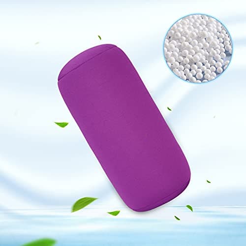 HAOHIZE Microbead Roll Pillow, Comfort Squish Tube Bolster Cushion, Head, Neck Back Support Tube Roll Pillow (Purple) — view 4