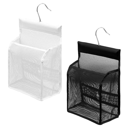 2pcs Hanging Shower Caddy Storage Bags Multipurpose Organizer with Hooks Compact Foldable Design Waterproof Soft PVC Material Bathroom Dorm Travel Essentials for Cruise Kitchen and Washing Line Use