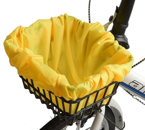 VAOLOAV Rain Cover for Bicycle Basket Bicycle Bag (35L Yellow, 35L) — view 4