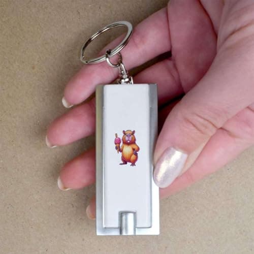 Azeeda 'Capybara With Ice Cream' LED Keyring Torch (KT00054233) — view 3