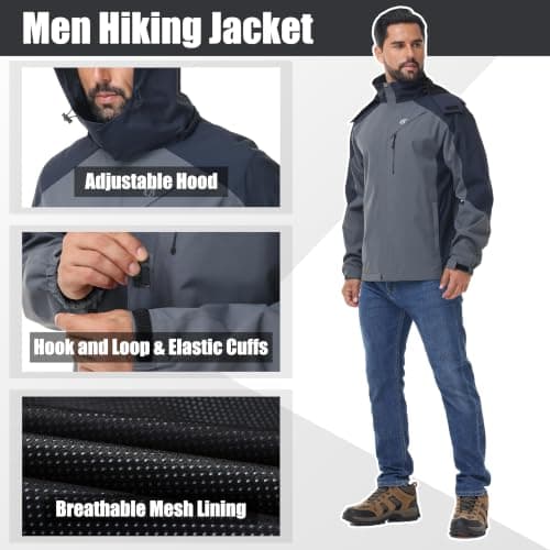 yuyangdpb Mens Waterproof Jacket Lightweight Hooded Raincoat — view 6