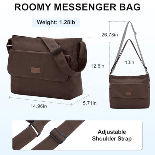 Chase Chic Canvas Messenger Bag, Large Crossbody Satchel Bags for Women Men — view 3