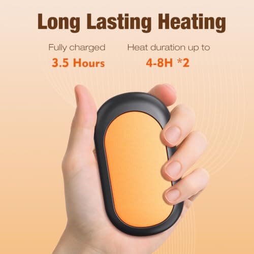 Rechargeable Split Type Hand Warmers 5S Heat Generation, Purple — view 6