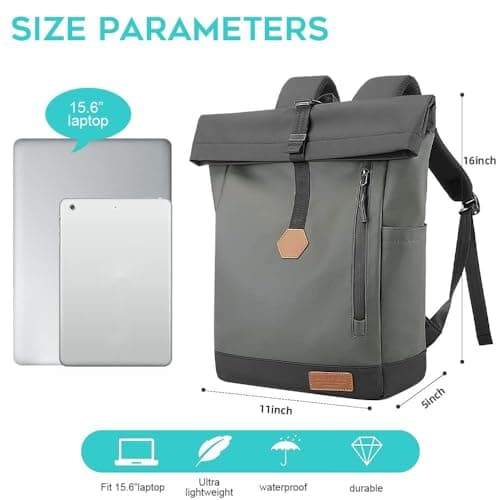 BanGe carry on Backpack fit 15.6 Inch Laptop Backpack Waterproof for Men and Women travel Backpack Cabin Size for Airplanes (green), 44x30x28 CM — view 2