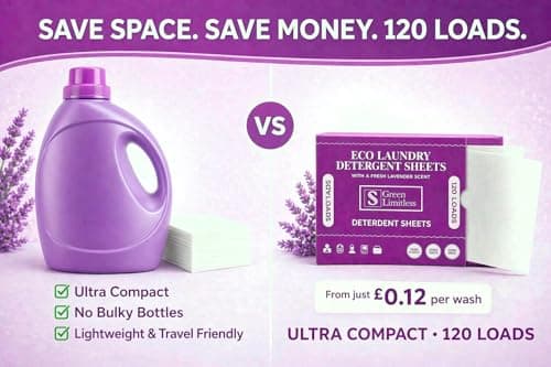 Green Limitless Eco Laundry Detergent 120 Sheets (Loads) with A Lavender Scent. All the benefits of a liquid detergent, washing powder, or washing pods without any of the drawbacks. — view 6