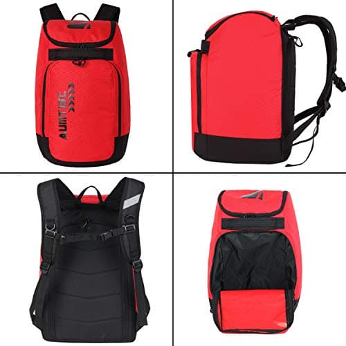 AUMTISC Ski Boot Backpack Boot Bag Ski Backpack for Boots Helmet Boot Helmet Goggles Gloves Ski Equipment — view 6