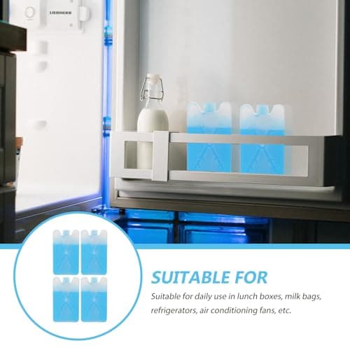 WOONEKY 4pcs Ice Box for Cooler Rubber Blue for Food Camping — view 3