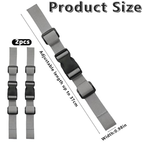 Zcbzbn Pack of 2 Chest Strap Backpack, Adjustable Chest Strap Backpack, Adjustable Chest Strap for School Bag, Nylon with Buckle, for School Backpack Outside Travel, gray, 2cm — view 2