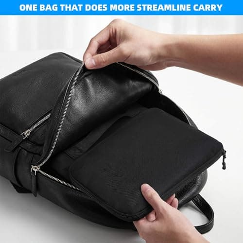 KINGSLONG Foldable Laptop Bag with Organizer: 15.6 Inch Water-Resistant Travel Tech Pouch All-in-One Electronic Organizer for Laptop, Charger, Cables, Phone, Power Bank – Black — view 5
