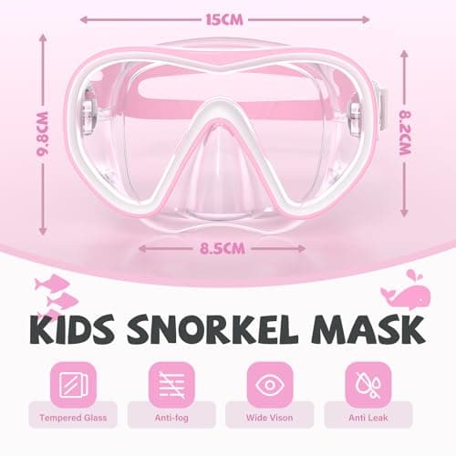 Findway Kids Snorkel Mask, Kids Swimming Goggles with Nose Cover for Children Aged 4-16, 180°HD Panoramic View, Waterproof and Anti-Fog Diving Masks — view 2