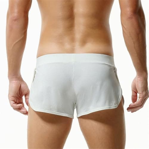 Split Side Boxers Men Mens Boxers Classic Sport Comfy Pyjamas Boxer Shorts Lightweight Sleepwear Shorts Moisture Wicking Mini Underwear Sexy Breathable Underpants Comfy Running Panties — view 4