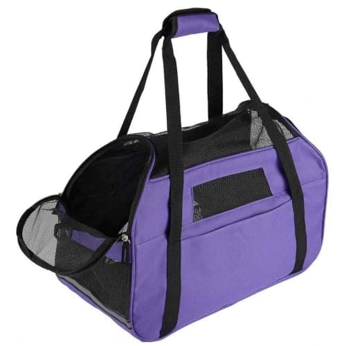 Pet Carrier Bag AVC Portable Soft Fabric Folding Travel bag for Dog, Cat, Puppy Foldable Pet Bag (Purple) — view 4