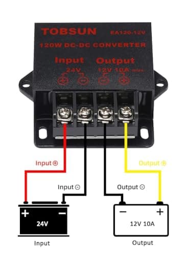 2 Pack - DC 24V to 12V 10A 120W Step Down Buck Converter, Power Converter Voltage Regulator Reducer, Compact Transformer Mini Module for Golf Cart Club Car, Truck, RV Electronics — view 5