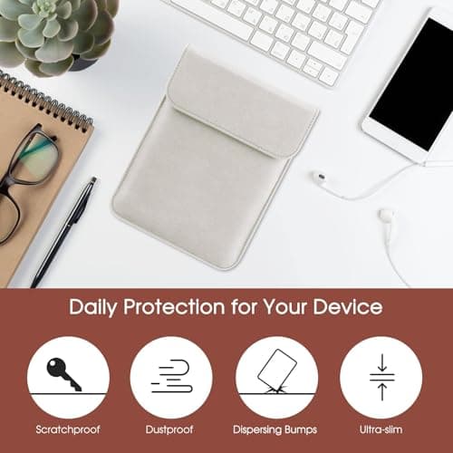 Sleeve Case for 6.8" E-Reader Compatible Paperwhite 11th 2024-2021/Paperwhite Signature Edition 2024-2021 Sleeve Bag Pouch Cover for 6-6.8'' Kobo/Tolino/Pocketbook 6-inch ebook Reader(Silver) — view 6
