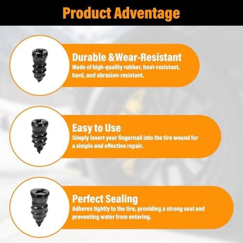 Xheanxu 84PCS Car Tyre Puncture Repair Kit With Black Screwdriver - Silicone Tyre Repair Plugs Tire Puncture Repair, 3 Sizes Tyre Repair Screws Kit, Tyre Puncture Repair Kit For Auto Car Motorcycle — view 3