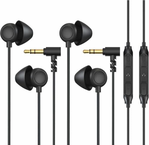 Hearprotek Sleep Earbuds, 2 Pairs Soft Comfortable in-Ear Earphones with mic-Low Profile Noise Reduction Headphones for Sleeping on Side, snoring, Yoga, Travel, Mediation & Relaxation