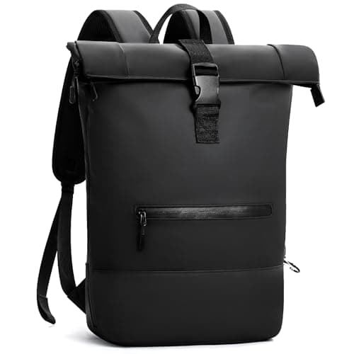 Reiseresa Laptop Backpack Waterproof Roll Top Backpack for Men and Women, 17 Inch Laptop Bagpack for School, Travel, Work and Business (XL, Black)