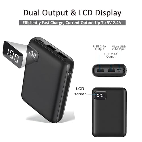 Light Power Bank 10000mAh, Mini Portable External Battery Charger with Fast Charge 2 Inputs & Outputs, Ultra-Compact, Portable Charger for iPhone iPads Galaxy Smartphones — view 6