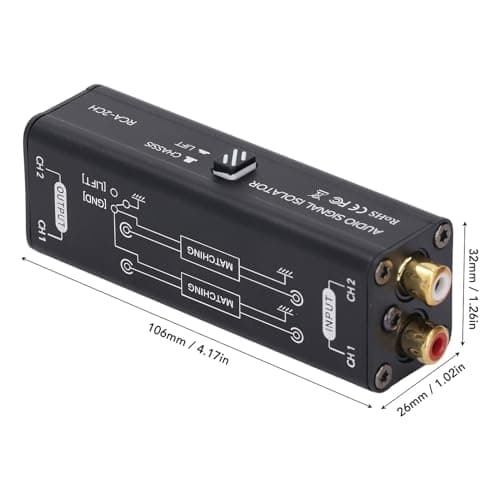 2 Channel Ground Loop Noise Isolator, Easy Plug and Play Sound Signal Filter Hum Eliminator 2CH for Conference Microphone Mixer Player — view 5