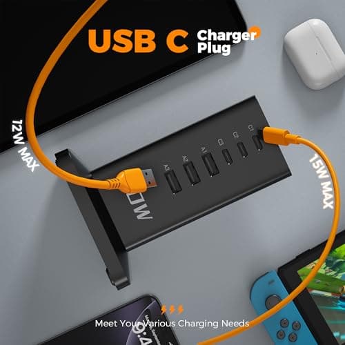 CHARCO 30W Multi USB Charger, 6-Port Phone Charger with 2m Cord — view 3