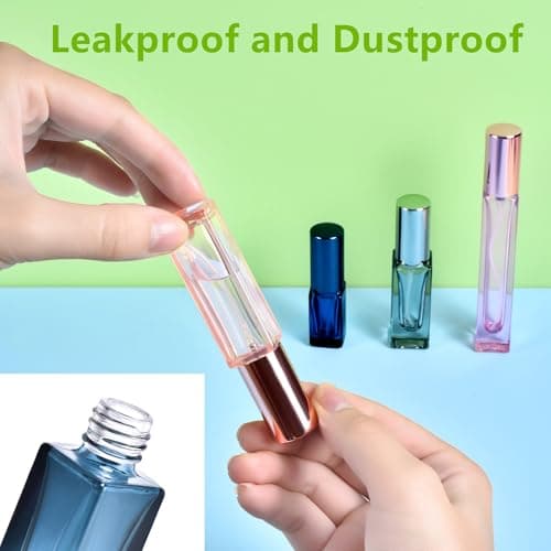 Yikimyfo Travel Perfume Atomizer Refillable, 3 Pcs 5ML/0.17oz Mini Spray Bottles Fine Mist Cologne Travel Bottle Glass Perfume Bottles Empty Travel Size Perfume Refill Bottle — view 6
