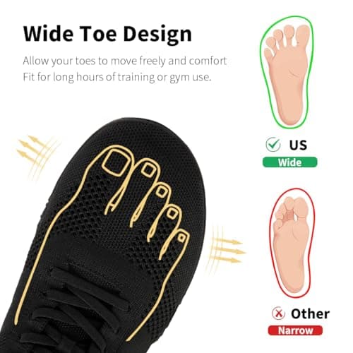 XKOWUO Barefoot Shoes for Men Fitness Training Shoe Zero Drop Minimalist Walking Shoes Flexible and Lightweight for Everyday Comfort All_Black UK 10 — view 4