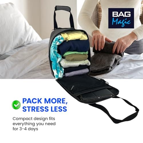 Bordlite RyanAir Approved Cabin Holdall on Wheels, Extendable Handle, Multi Pocket Twill Travel Bag - 40x25x20cm - Grey — view 5
