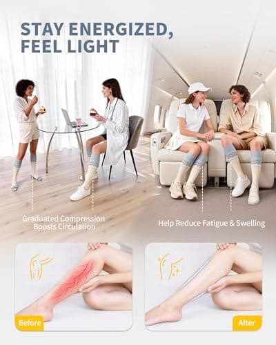 CAMBIVO Compression Socks for Women and Men, 15-20 mmHg Flight Socks — view 5