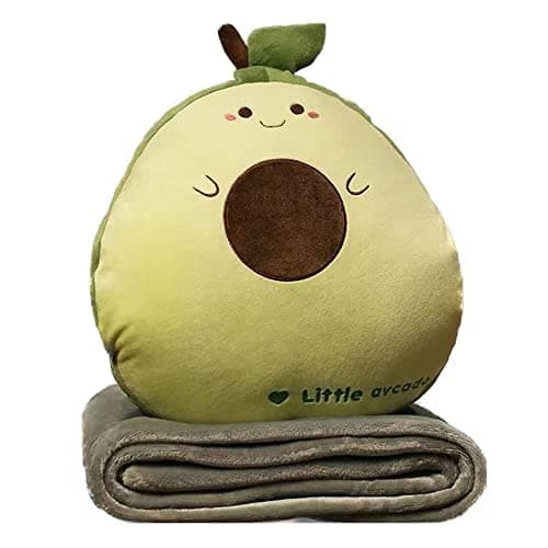 YGMXZL Travel Blanket and Pillow,3 in 1 Plush Toy Pillow,Blanket and Hand Warmer,Foldable Blanket Extend Throw Pillows for Home Office Car Sofa (Avocado, L)