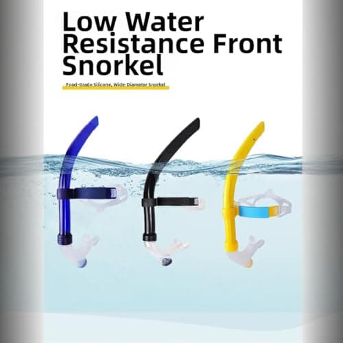 Front Mounted Swimming Snorkel For Adults And Kids, Adjustable Silicone Breathing Tube For Freestyle Technique, Pool In Blue(Blue) — view 4
