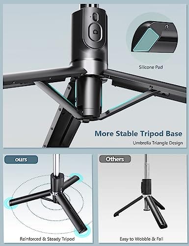 Selfie Stick Tripod with 2 Fill Lights, 45''Phone Tripod with Remote — view 4