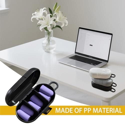 3 pcs Earplug Cases, CNYMANY Mini Portable Earbud Case, Versatile Compartment Ear Plug Plastic Storage Holder Earplug Organizer Box for Camping Hiking - Black Hook — view 5