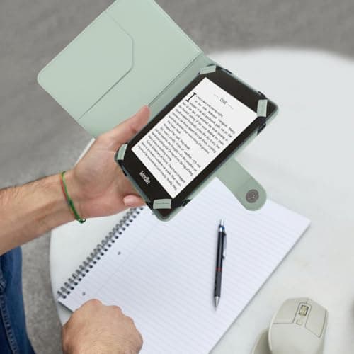 TECHGEAR MINT GREEN PU Leather Folio Case Cover With Magnetic Clasp + Screen Protector for Amazon Kindle eReaders 12th - 4th Generation (2024-2011) & Kindle Paperwhite with 6 inch Screen — view 5