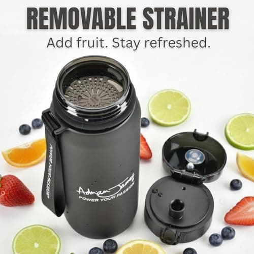 Adrian James Nutrition – Sports Water Bottle 650ml – Leak-Proof, BPA-Free Tritan, One-Touch Flip Lid with Safety Lock & Carry Strap – Gym, Fitness, Work & Travel — view 5
