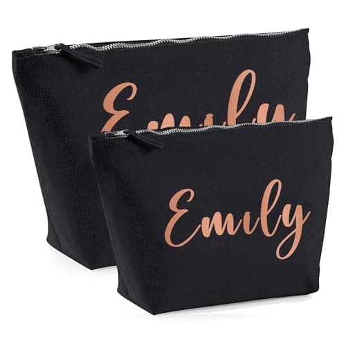 Personalised Makeup Bag for Women - Custom Cosmetic Bags, Personalised Wash Bag, Travel Toiletry Organizer, Gift for Her Birthday, Christmas, Wedding, Mum, Girlfriend, Grandma(L 30 x 16 cm)