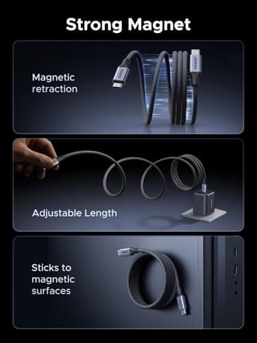 UGREEN Magnetic USB C Cable 240W Coiled USB C to USB-C Charging Cable, 1M — view 2