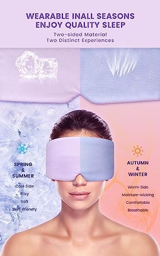 Aosun Sleep Mask, 100% Blackout Eye Mask for Women and Men, Eye Mask for Sleeping with Adjustable Strap, Large in Size, Blindfold for All Night Sleep — view 3